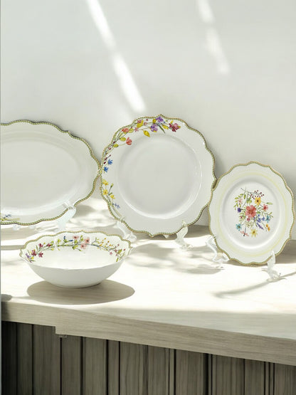 Vibrant Bloom 32-Piece Porcelain Dinnerware Set