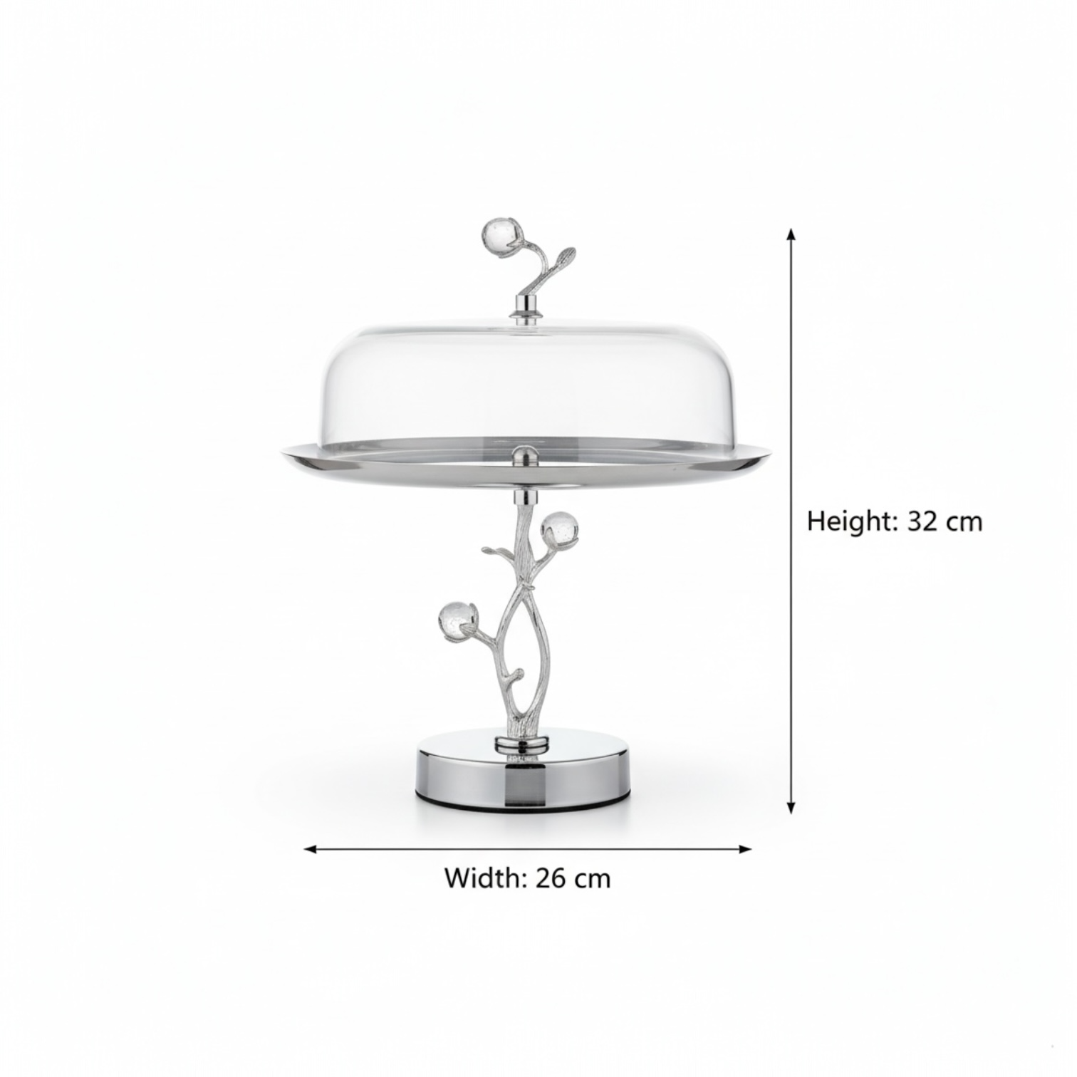 Mawaeen Luxury Candy Plate with Lid – Silver Floral Design