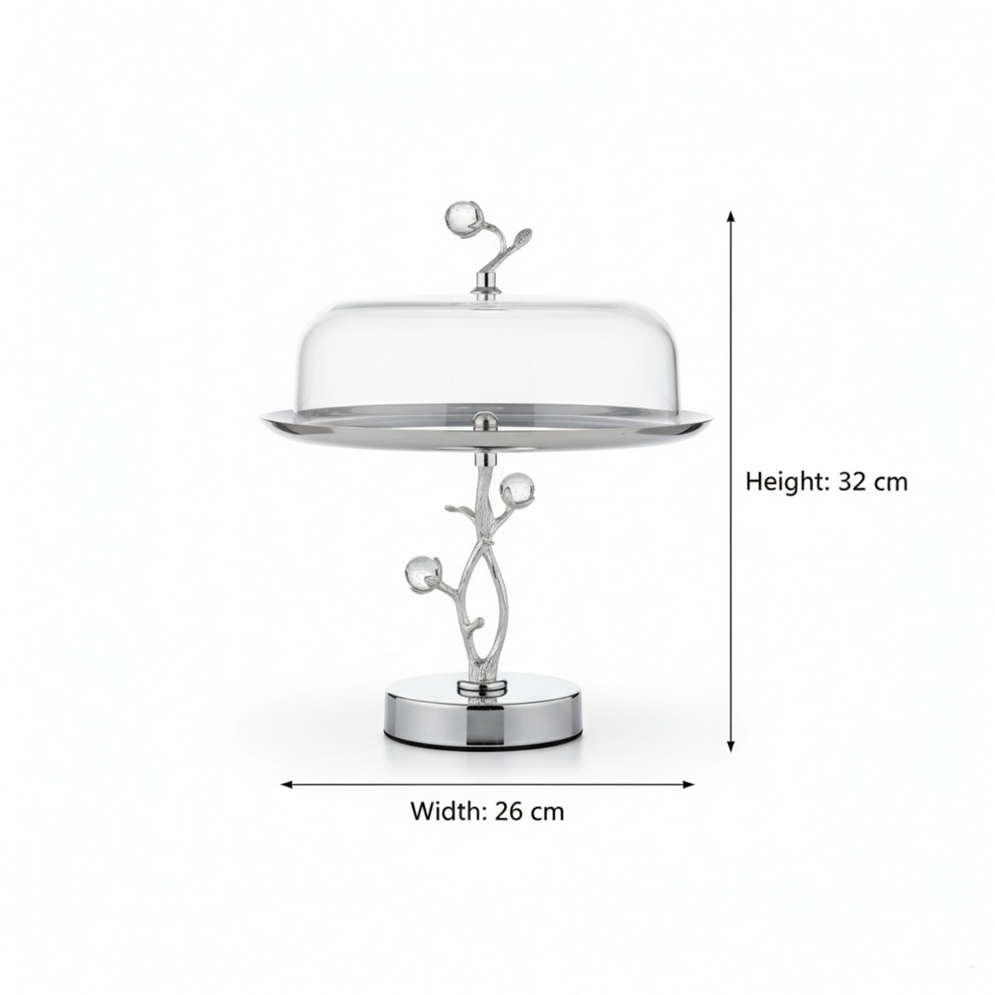 Mawaeen Luxury Candy Plate with Lid – Silver Floral Design