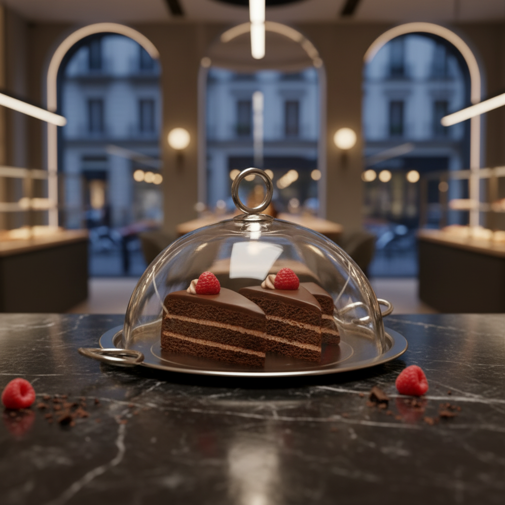 Mawaeen Luxury Cake Plate with Glass Dome – (S)