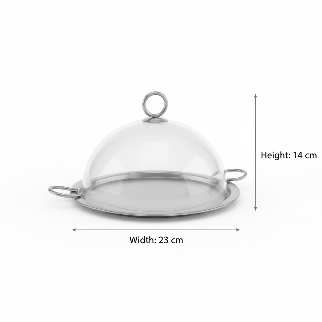 Mawaeen Luxury Cake Plate with Glass Dome – (S)