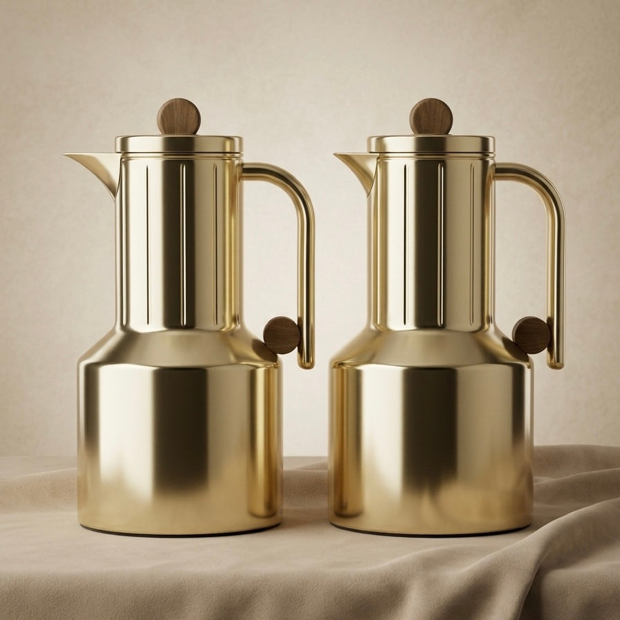 Regal Modern 2-Piece Gold Flask Set (1L + 1L)