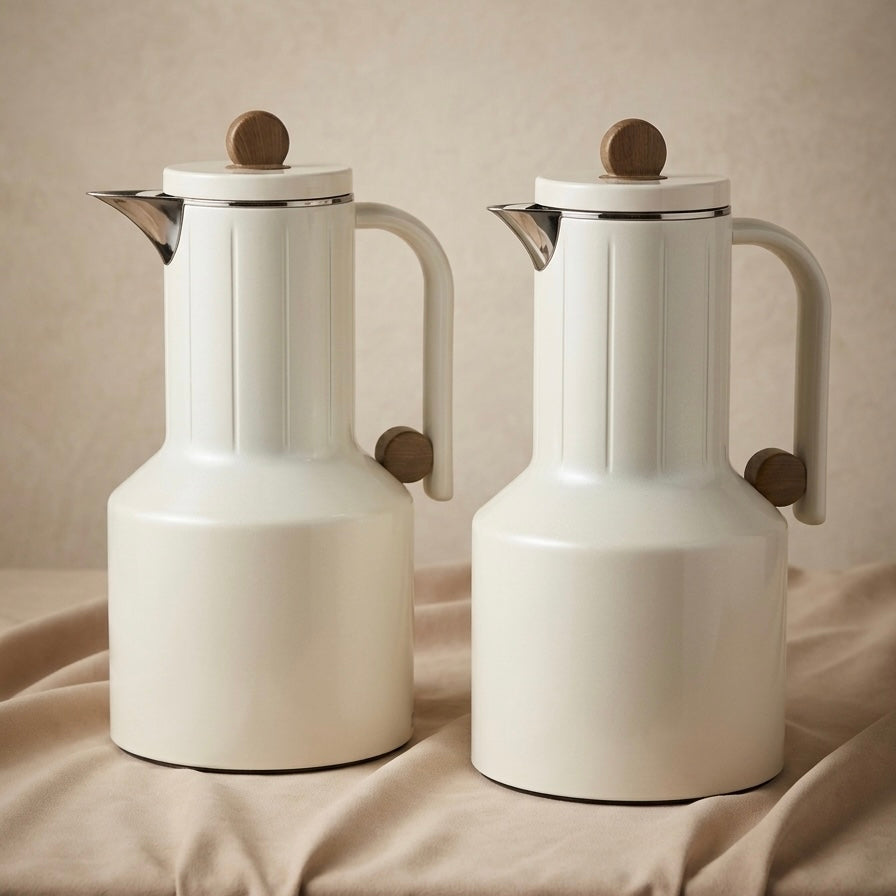 Regal Modern 2-Piece Beige Flask Set (1L + 1L)