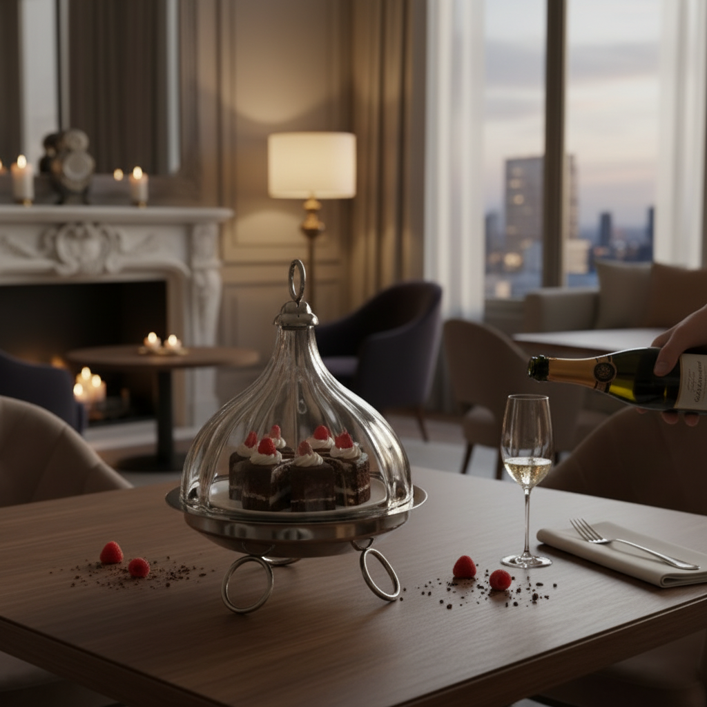 Mawaeen Raised Dessert Tajin with Wavy Glass Dome (L)