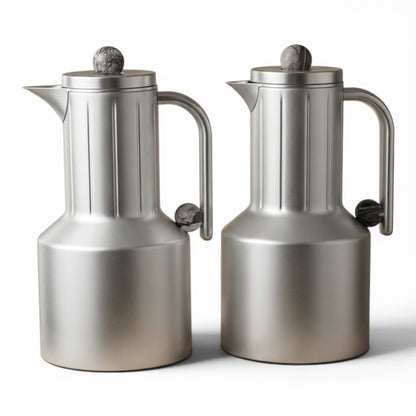 Regal Modern 2-Piece Matt Silver Flask Set (1L + 1L)