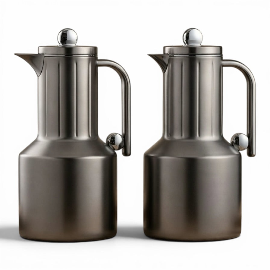 Regal Modern 2-Piece Matt Gray Flask Set (1L + 1L)
