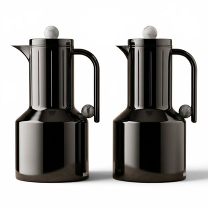 Regal Modern 2-Piece Glossy Black Flask Set (1L + 1L)