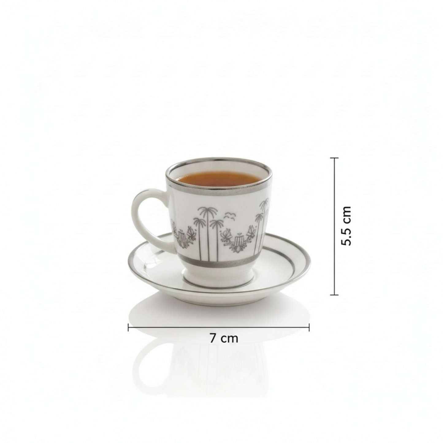 Cawa Tea Cups Set S/Line – 6 Cups with Saucers (130cc)