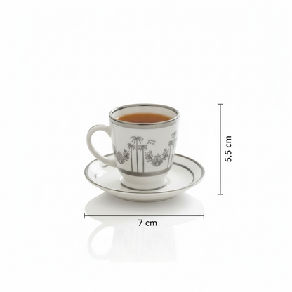 Cawa Tea Cups Set S/Line – 6 Cups with Saucers (130cc)