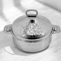 Hammered Stainless Steel Hot Pot: 2.5L & 12.5L Serving Elegance