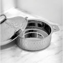 Hammered Stainless Steel Hot Pot: 2.5L & 12.5L Serving Elegance