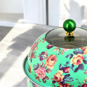 Floral Elegance Buffet Warmer with Gold Stand