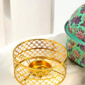 Floral Elegance Buffet Warmer with Gold Stand