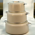 Luxury Ribbed Hot Pot Set: 3 Sizes