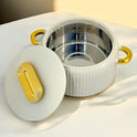 Luxury Ribbed Hot Pot Set: 3 Sizes, Gold-Trimmed