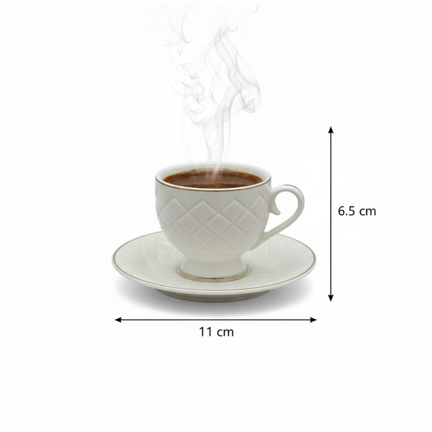 Cawa Arabic Coffee Cups Set G/Line – 6 Pieces (80cc)