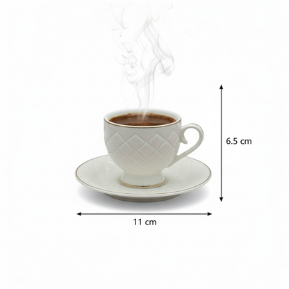 Cawa Arabic Coffee Cups Set G/Line – 6 Pieces (80cc)