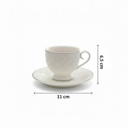 Cawa Coffee Cups Set S/Line – 6 Cups with Saucers (90cc)