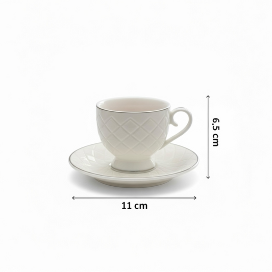 Cawa Coffee Cups Set S/Line – 6 Cups with Saucers (90cc)