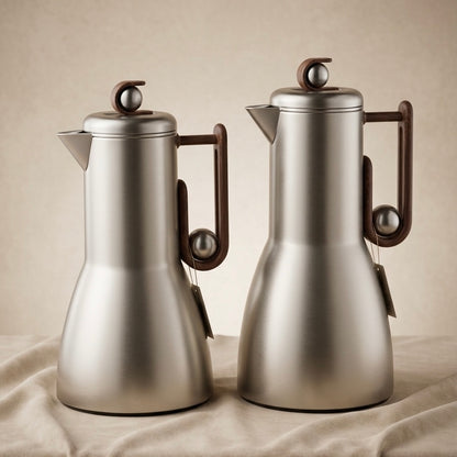 Al Marjan Flask Set M/Silver Wood - 1L + 1L - Mawaeen