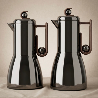 Al Marjan Flask Set Chrome/Wood - 1L + 1L - Mawaeen