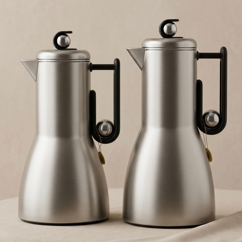 Al Marjan Flask Set M/Silver black - 1L + 1L - Mawaeen