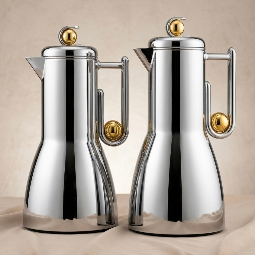 Al Marjan Flask Set Silver/Gold - 1L + 1L - Mawaeen