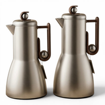 Al Marjan Flask Set M/Silver Wood - 1L + 1L - Mawaeen