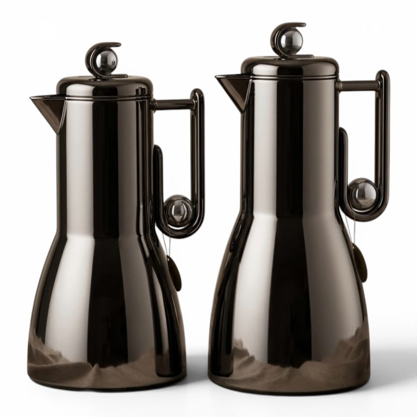 Al Marjan Flask Set Chrome/Silver - 1L + 1L - Mawaeen