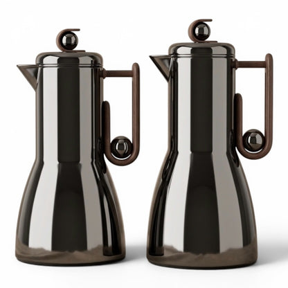 Al Marjan Flask Set Chrome/Wood - 1L + 1L - Mawaeen
