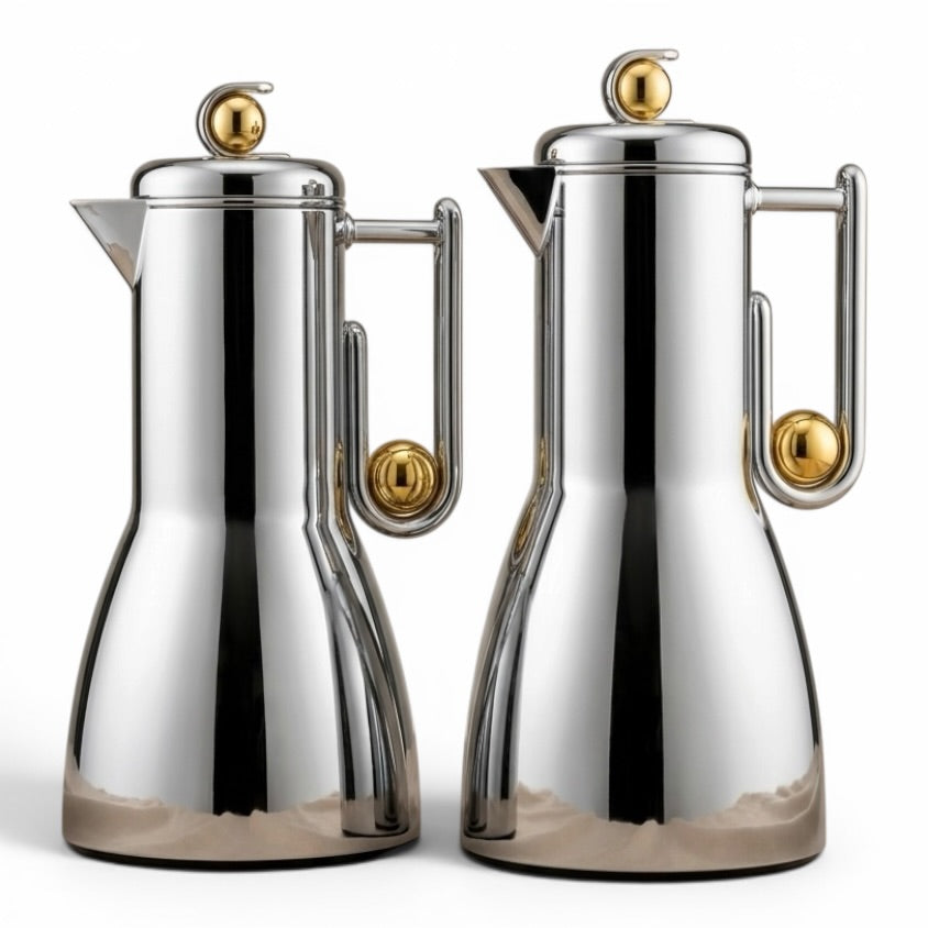 Al Marjan Flask Set Silver/Gold - 1L + 1L - Mawaeen
