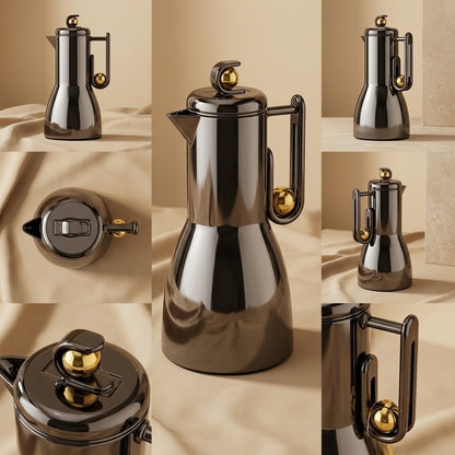 Al Marjan Flask Set Chrome/Gold- 1L + 1L - Mawaeen