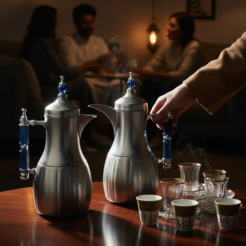 Premium Modern Dallah Set – Elegant Contemporary Design (1L + 1L)