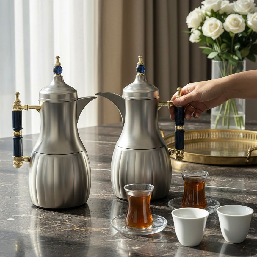 Premium Modern Dallah Set – Elegant Contemporary Design (1L + 1L)