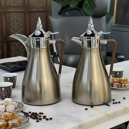 Regal Elegant Arabic Dallah Set – Modern Tapered Silhouette (1L + 1L)
