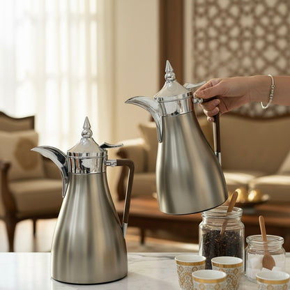 Regal Elegant Arabic Dallah Set – Modern Tapered Silhouette (1L + 1L)
