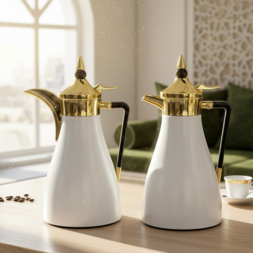Regal Elegant Arabic Dallah Set – Modern Tapered Silhouette (1L + 1L)