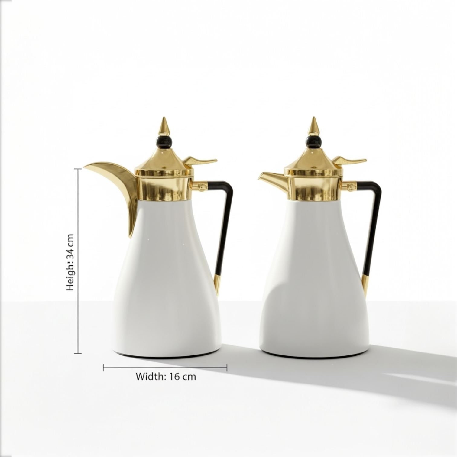 Regal Elegant Arabic Dallah Set – Modern Tapered Silhouette (1L + 1L) - Mawaeen