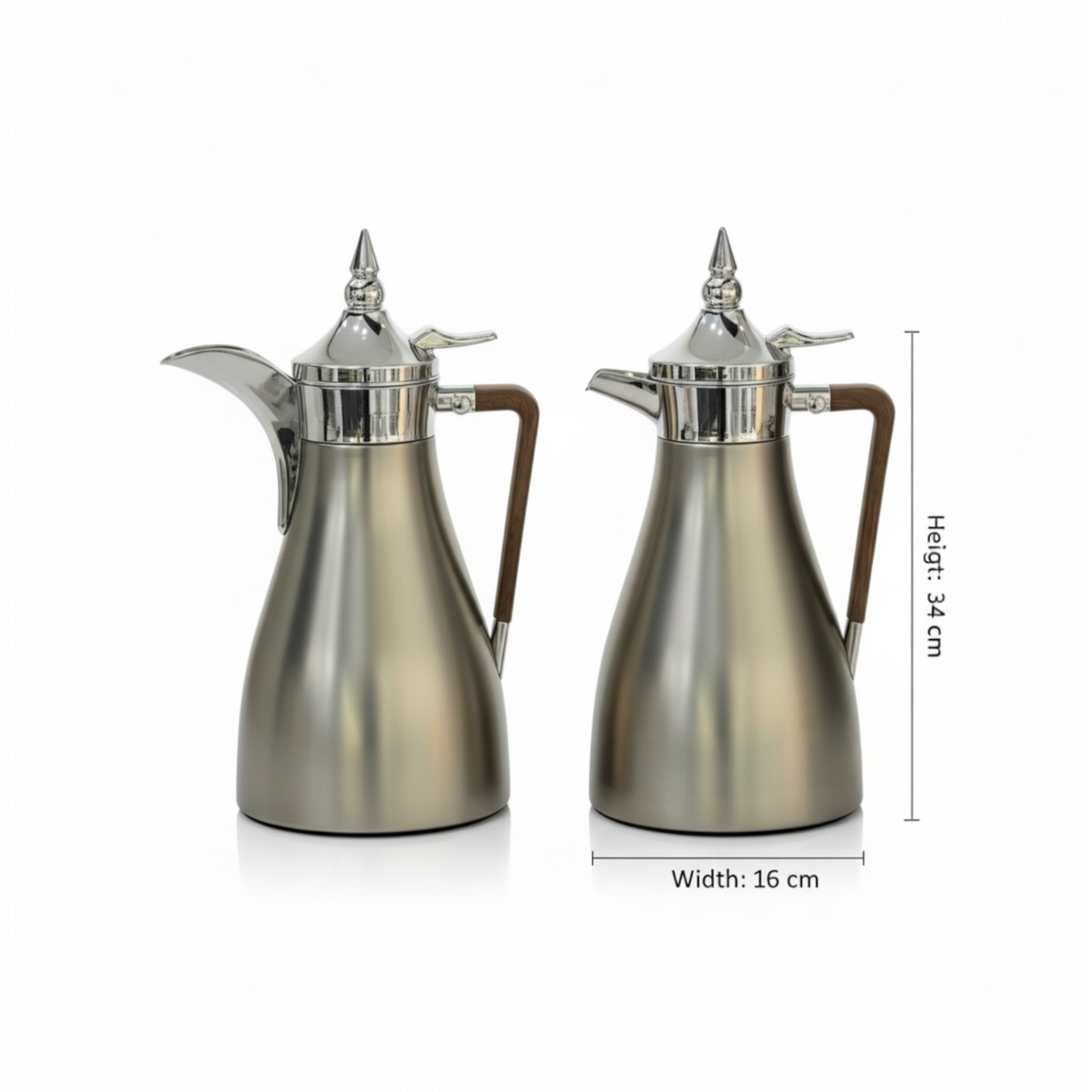 Regal Elegant Arabic Dallah Set – Modern Tapered Silhouette (1L + 1L)