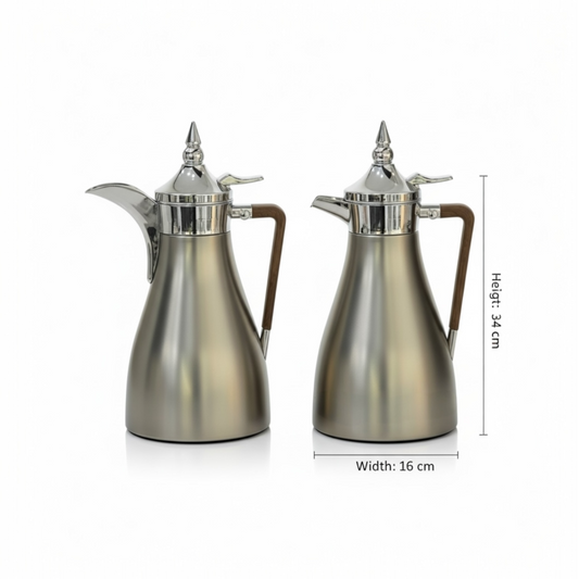 Regal Elegant Arabic Dallah Set – Modern Tapered Silhouette (1L + 1L)