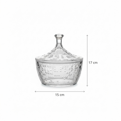 Premium Acrylic Date Bowl with Lid – Elegant Serving Piece (S)