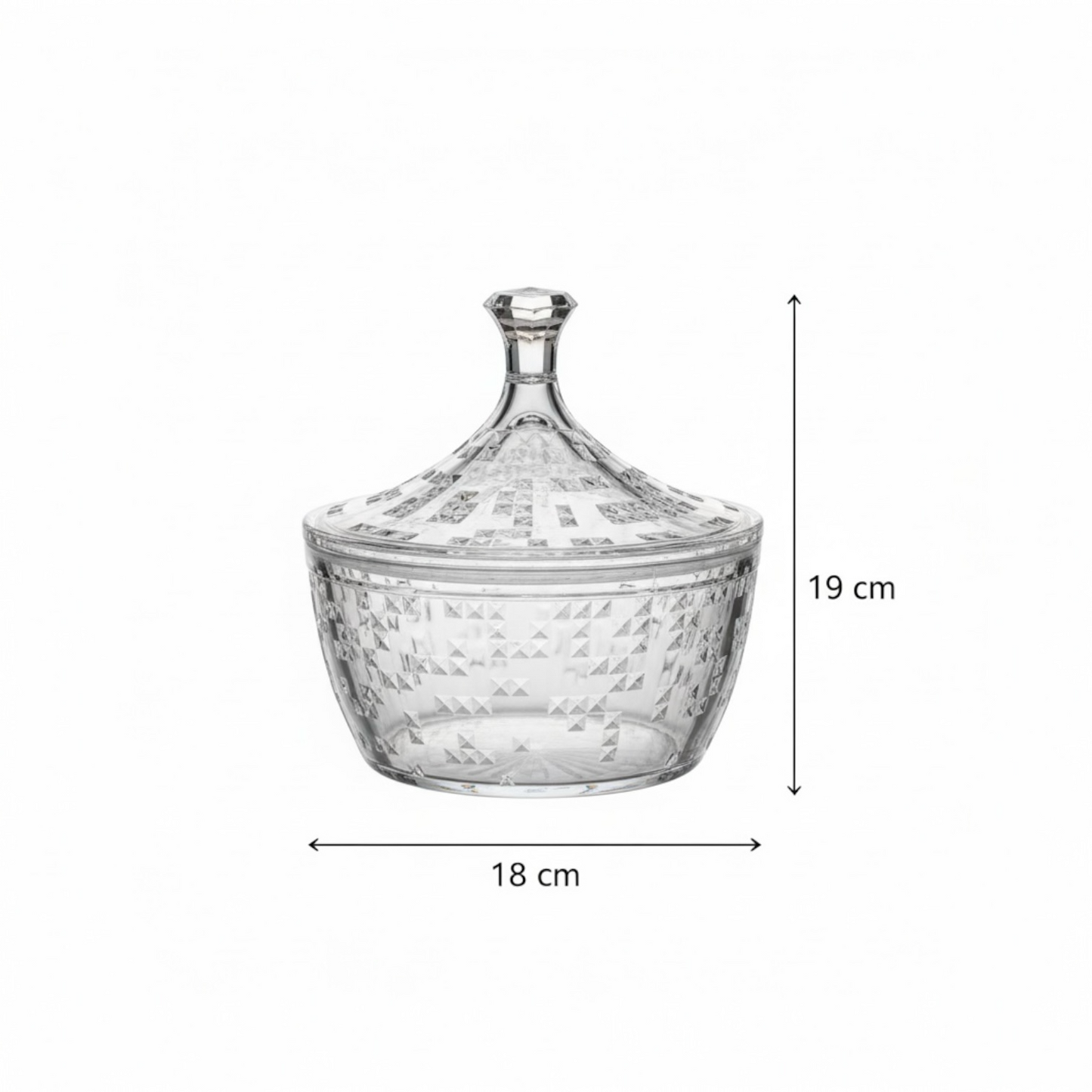 Premium Acrylic Date Bowl with Lid – Elegant Serving Piece (M)