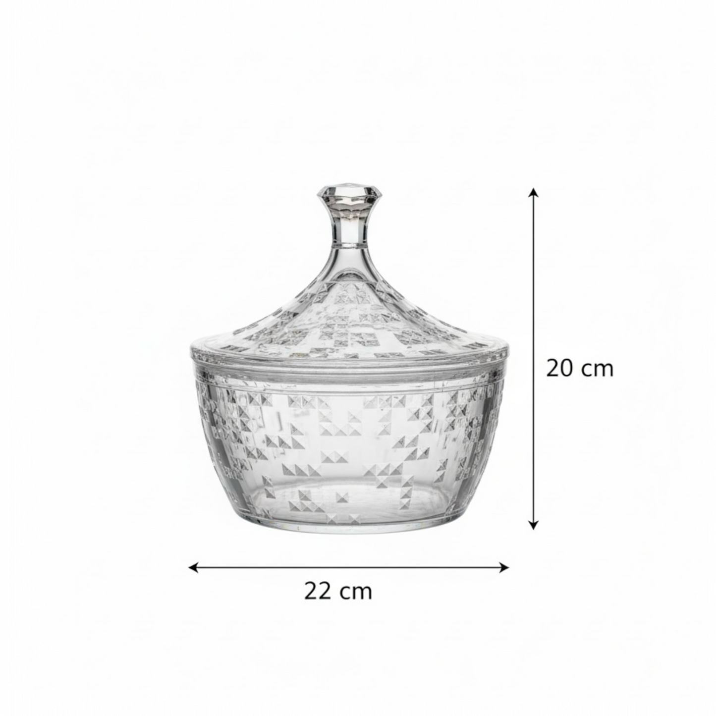 Premium Acrylic Date Bowl with Lid – Elegant Serving Piece (L)