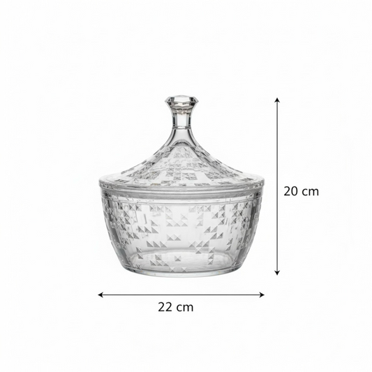 Premium Acrylic Date Bowl with Lid – Elegant Serving Piece (L)