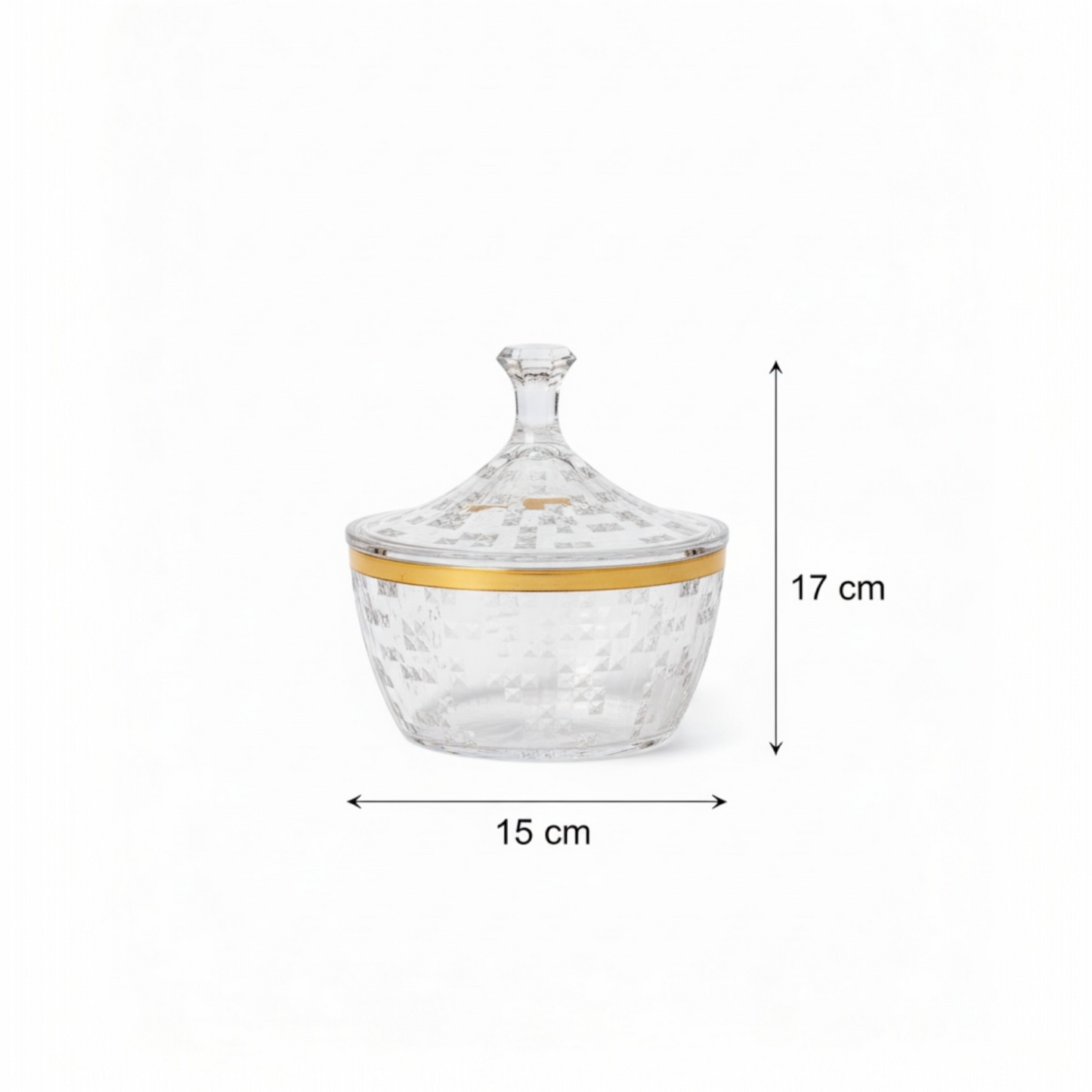 Premium Acrylic Date Bowl with Lid G/Line – Elegant Serving Piece (S)