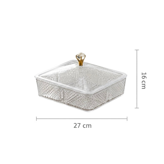 Elegant Acrylic Candy Box D/4 with Lid – Square Design (L)