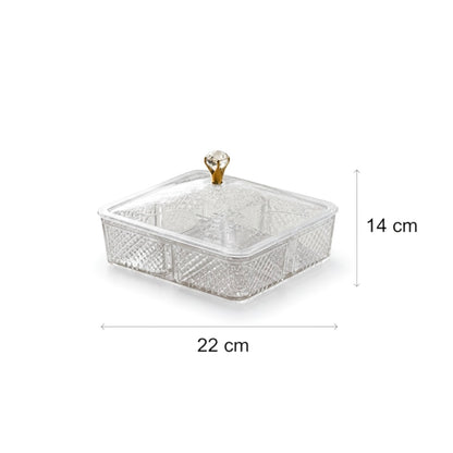 Elegant Acrylic Candy Box D/4 with Lid – Square Design (S)