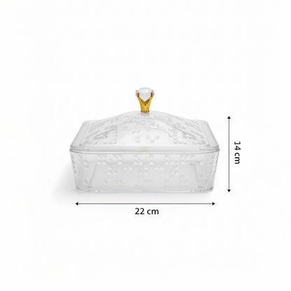 Elegant Acrylic Candy Box with Lid – Square Design (S)