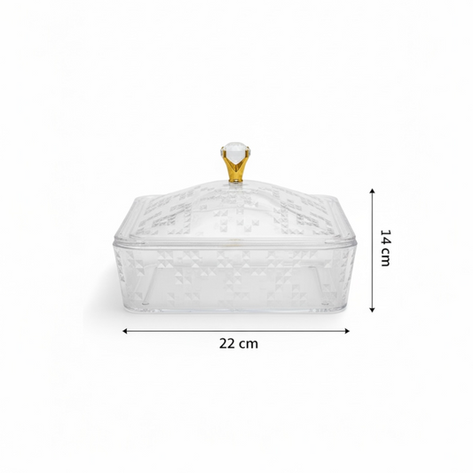 Elegant Acrylic Candy Box with Lid – Square Design (S)