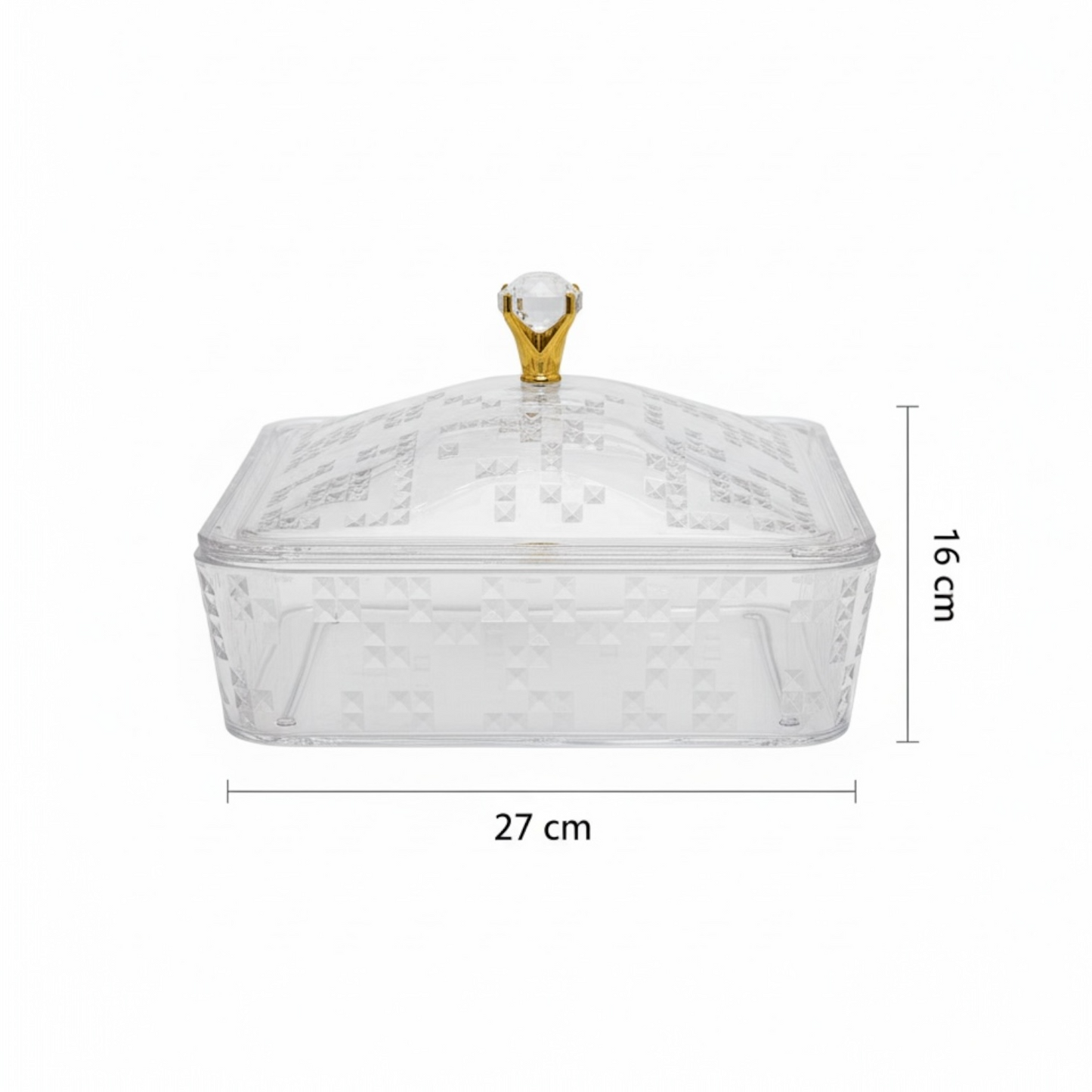 Elegant Acrylic Candy Box with Lid – Square Design (L)